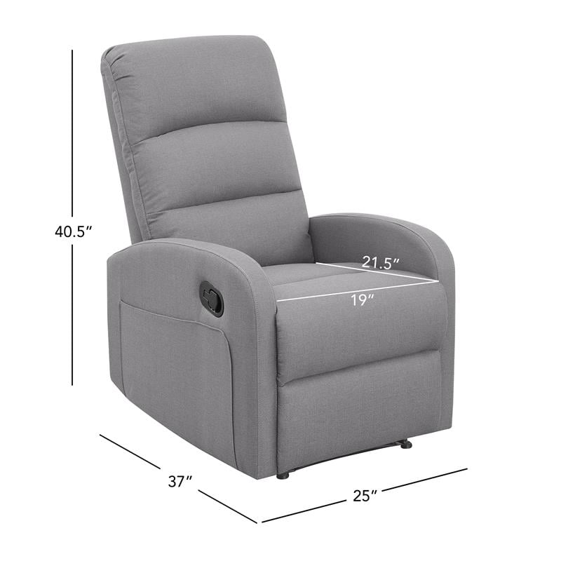 New Ridge Home Goods Charlotte Modern Metal and Wood Recliner in Cement ...