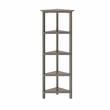 New Ridge Home Goods 4-tier Corner Traditional Wooden Bookcase in Washed Gray