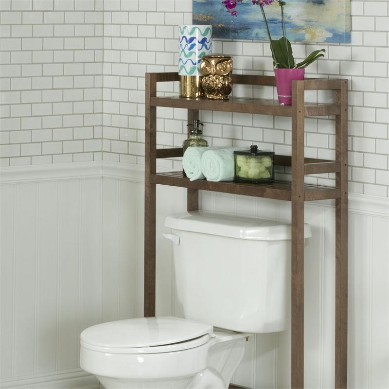 New Ridge Home Goods Dunnsville 2-tier Solid Wood Space Saver Antique Chestnut