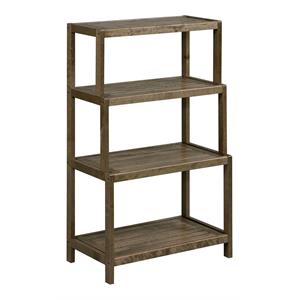 new ridge home goods dunnsville 4-tier wood step back shelf bookcase in chestnut