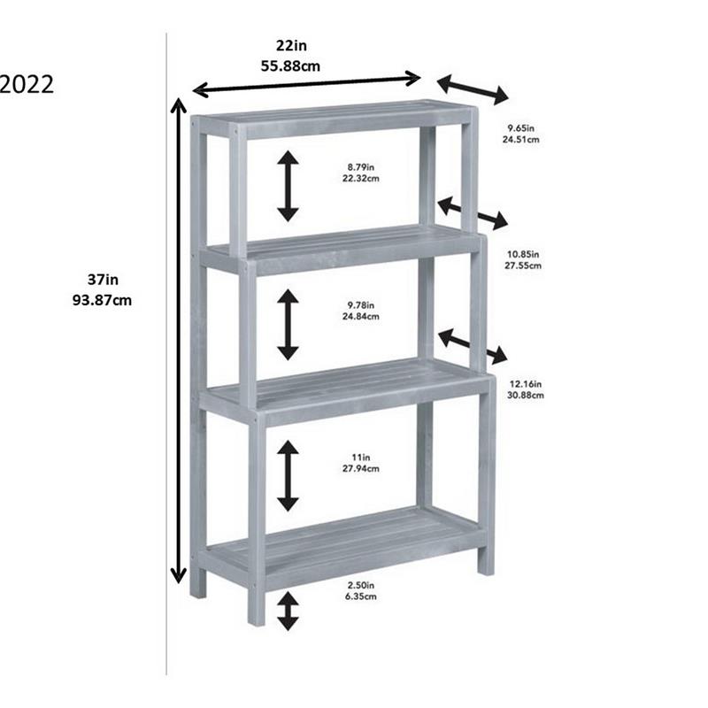 New Ridge Home Goods Dunnsville 4-tier Wood Step Back Shelf Bookcase in Espresso