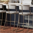 Mina 30in. Bar-Height Metal Bar Stool with Back- Antique Brass