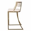 Mina 30in. Bar-Height Metal Bar Stool with Back- Antique Brass