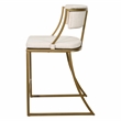 Mina 25in. Counter-Height Metal Bar Stool with Back- Antique Brass