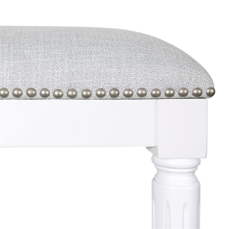 Manchester 31in. H Square Bar Stool- Alabaster White