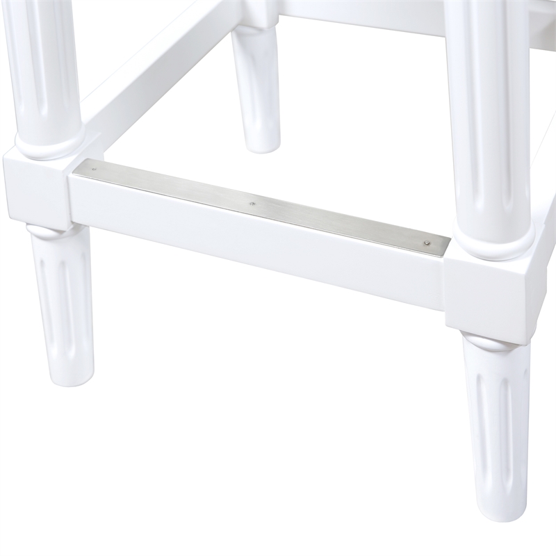 Manchester 31in. H Square Bar Stool- Alabaster White