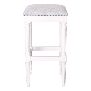 Manchester 31in. H Square Bar Stool- Alabaster White