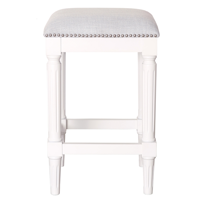 Manchester 27in.H Square Counter Stool- Alabaster White