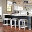 Manchester 27in.H Square Counter Stool- Alabaster White