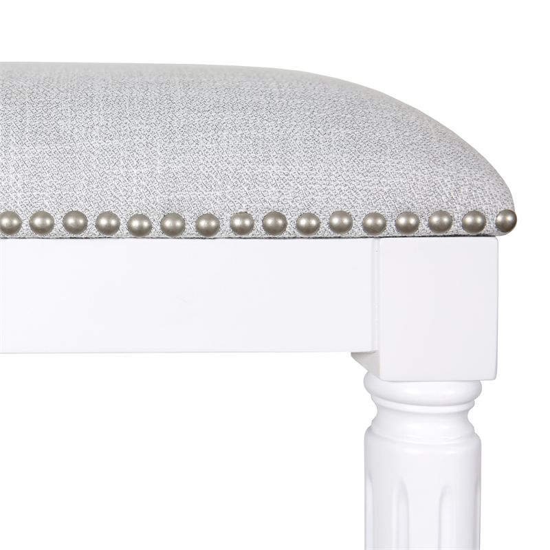 Manchester 27in.H Square Counter Stool- Alabaster White
