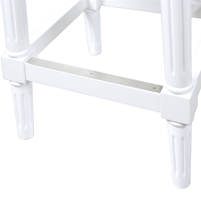 Manchester 27in.H Square Counter Stool- Alabaster White