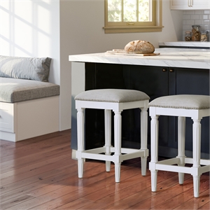 Manchester 27in.H Square Counter Stool- Alabaster White