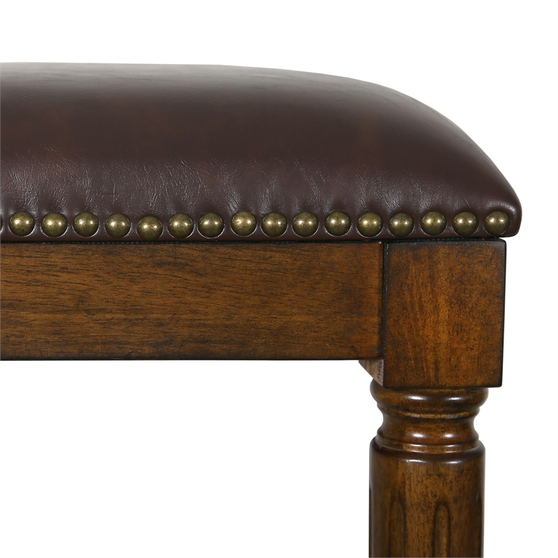 Manchester 31in.H Square Bar Stool- Distressed Walnut