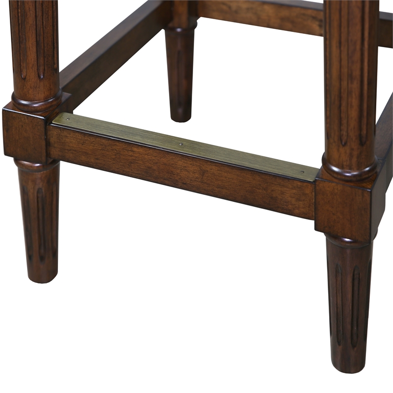 Manchester 27in.H Square Counter Stool- Distressed Walnut