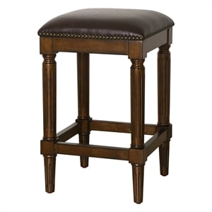 Manchester 27in.H Square Counter Stool- Distressed Walnut
