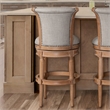 Chapman 31in. Wood Bar-Height Swivel Barstool with Back- Weathered Natural