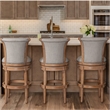 Chapman 31in. Wood Bar-Height Swivel Barstool with Back- Weathered Natural