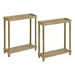New Ridge Home Goods Harrison Wood Side End Tables with Shelf- Set of 2-