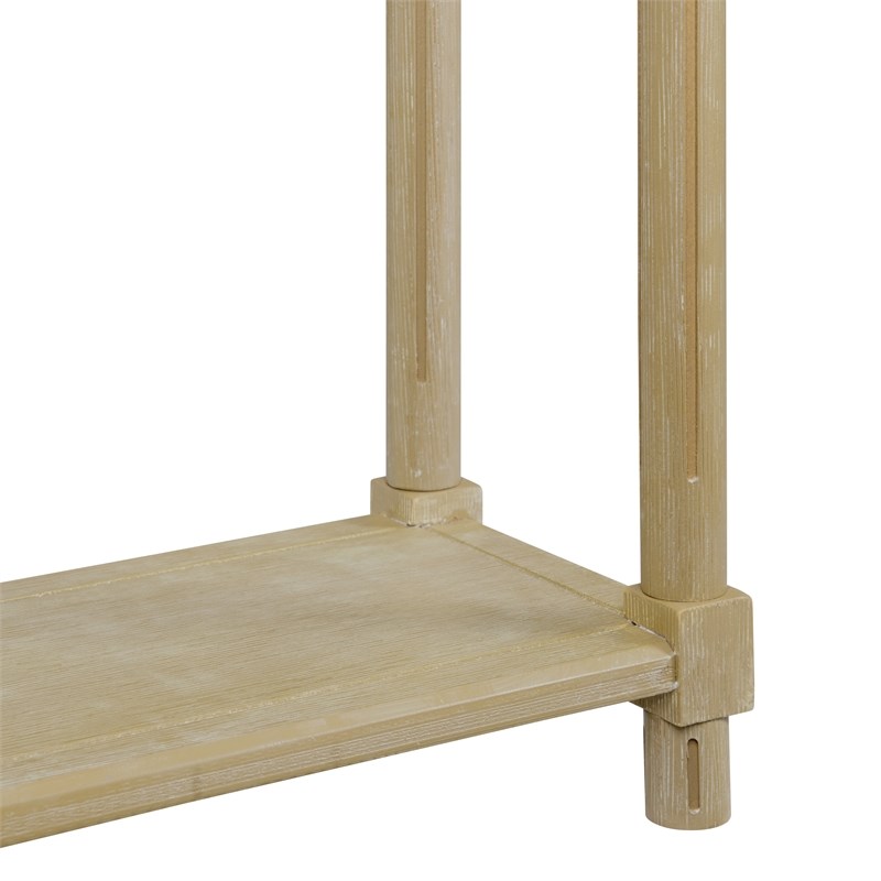 New Ridge Home Goods Harrison Wood Side End Tables with Shelf- Set of 2-