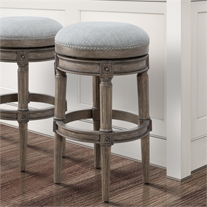 Chapman 31&quotH Backless Swivel Bar Stool- Weathered Gray