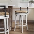 Farmhouse 31in. Reclaimed White Bar-Height Bar Stool and Natural Seagrass Seat