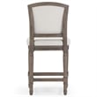 Charleston 26in. White Counter-Height Bar Stool with Gray Upholstery