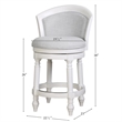 Emily 26in. Barrel-Back Counter-Height Swivel Stool with Light Gray Upholstery