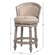 Emily 26in. Barrel-Back Swivel Counter-Height Stool- Gray with Beige Upholstery