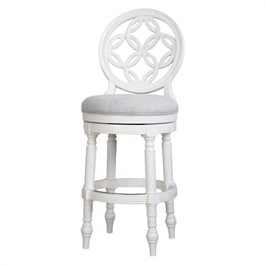 Upholstered 31in. Swivel Bar Stool- Farmhouse White