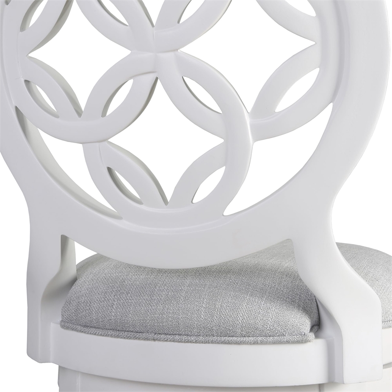 Upholstered 31in. Swivel Bar Stool- Farmhouse White
