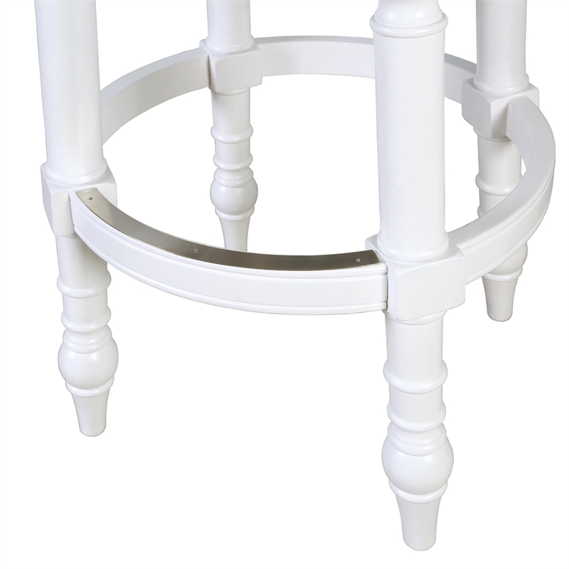 Upholstered 31in. Swivel Bar Stool- Farmhouse White