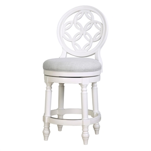 Upholstered 26in. Swivel Counter-Height Stool- Farmhouse White