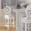 Upholstered 26in. Swivel Counter-Height Stool- Farmhouse White