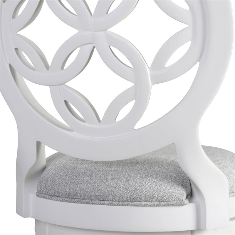 Upholstered 26in. Swivel Counter-Height Stool- Farmhouse White