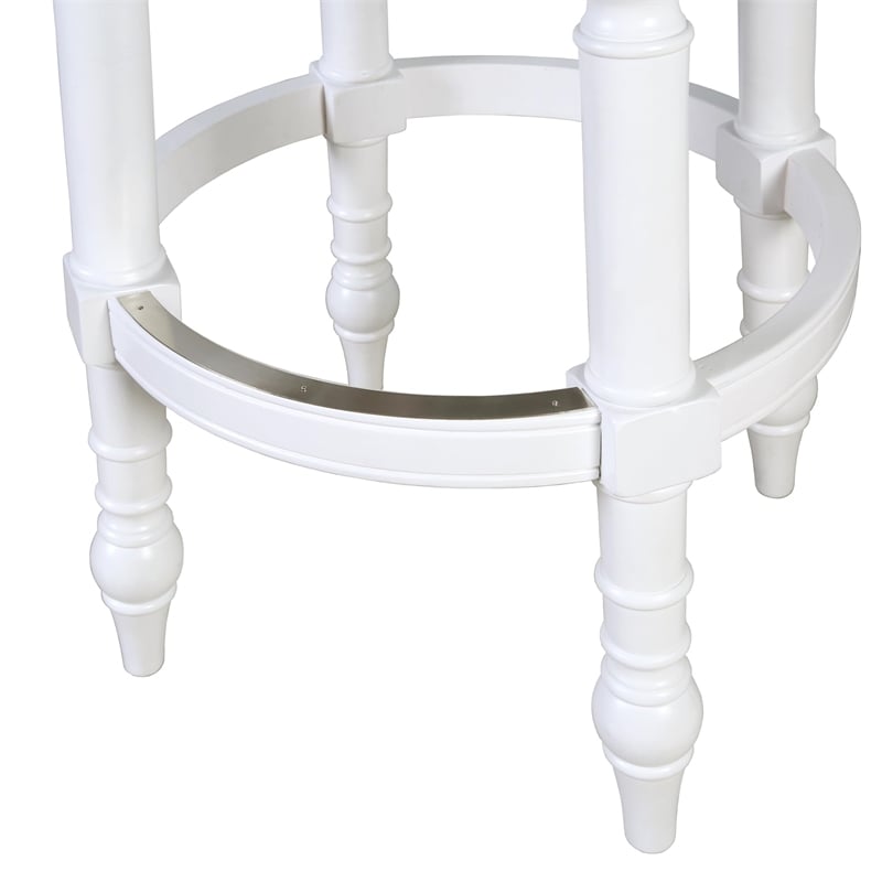 Upholstered 26in. Swivel Counter-Height Stool- Farmhouse White