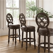 Upholstered 26in. Counter-Height Stool with Back and Swivel- Distressed Walnut