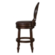Upholstered 26in. Counter-Height Stool with Back and Swivel- Distressed Walnut