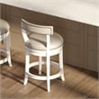 Pasha 26in. Counter-Height Swivel Bar Stool- White with Gray Faux Leather Seat