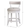 Pasha 26in. Counter-Height Swivel Bar Stool- White with Gray Faux Leather Seat