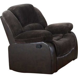 nathaniel home aiden fabric faux leather upholstered recliner