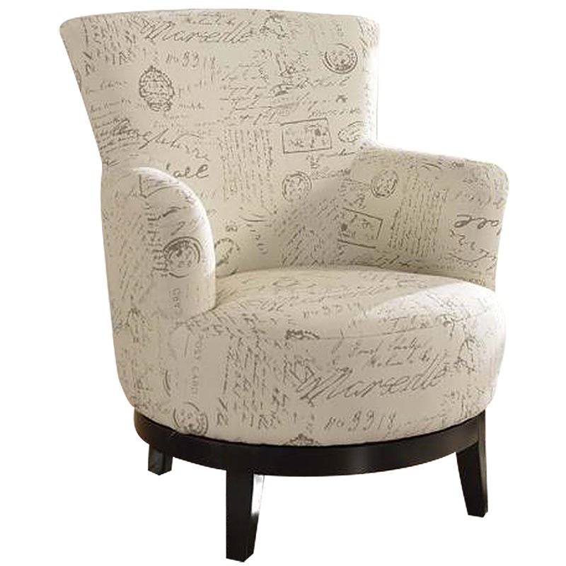 Nathaniel Home Lillian Fabric Upholstered Graffiti Patterned Swivel