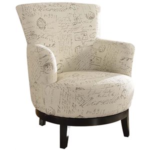nathaniel home lillian fabric upholstered graffiti patterned swivel accent chair