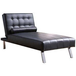 nathaniel home payton faux leather tufted convertible chaise lounge