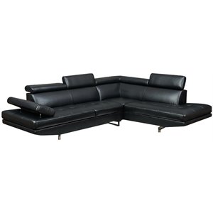 nathaniel home logan leather upholstered right facing sectional
