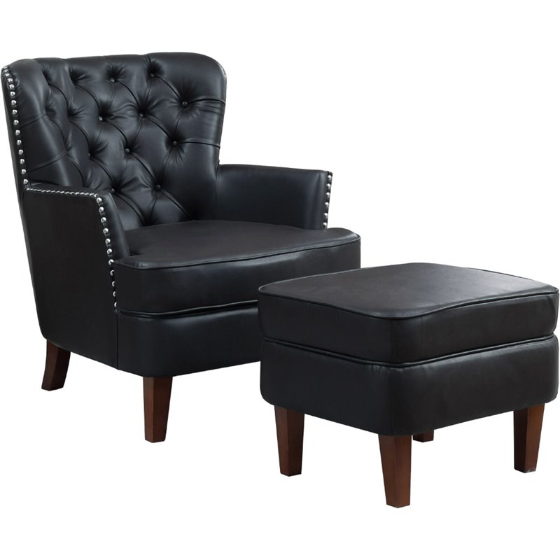 Nathaniel Home Bentley Faux Leather, Accent Arm Chairs
