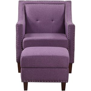 nathaniel home patrick fabric upholstered accent chair and ottoman