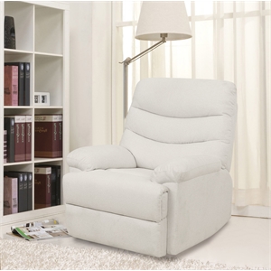 nathaniel home fabric chair reclining sofa with soft thick cushion cream white