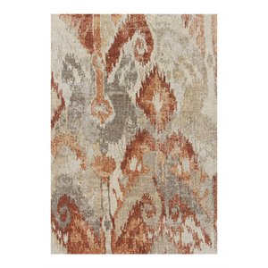 dalyn rugs fresca ikat fabric area rug in spice red
