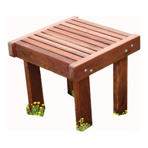 Best Redwood 20&quot Farmhouse Solid Wood Sun Side Table in Mission Brown Stain