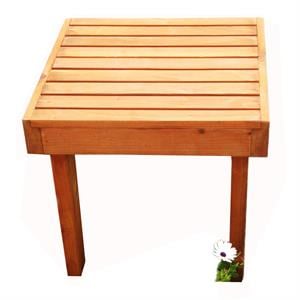 Best Redwood 20&quot Farmhouse Solid Wood Summer Side Table in Natural Stain